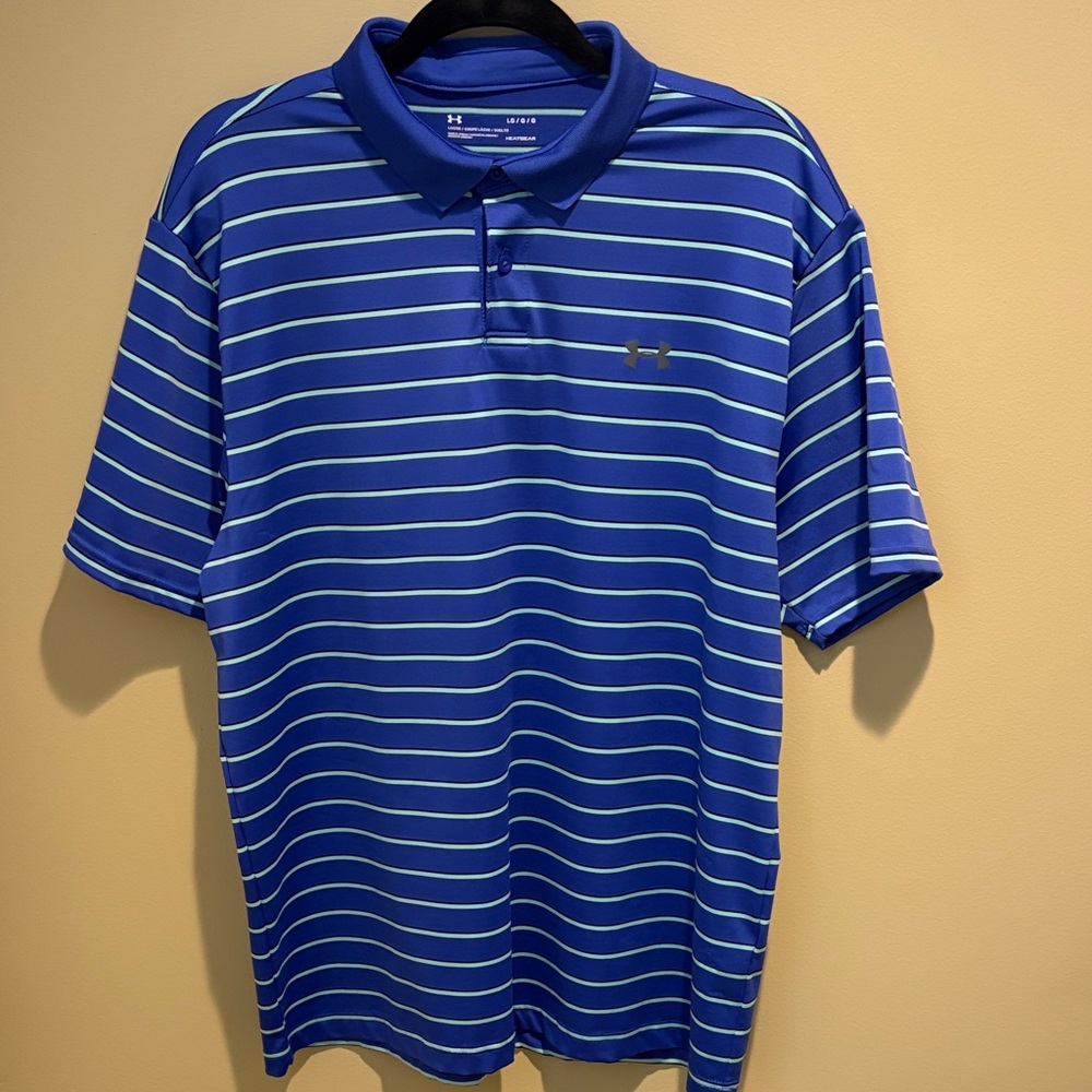 Under Armour | Men's Polo in Blue and White Stripes